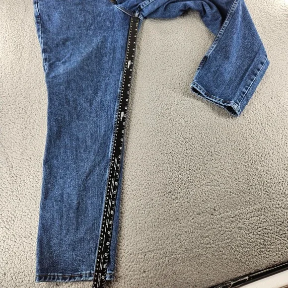 Wrangler Jeans Womens 14 Blue Denim High Rise Straight Leg Western Cowgirl - Picture 8 of 16